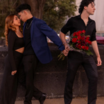 Man kissing a woman while secretly holding hands with another man behind his back, symbolising betrayal and emotional cheating. Why Do men Cheat