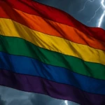 Pride Month Flag with Thunder