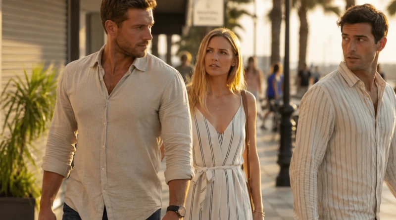Why Straight Men Experiment with other men main image man looking at man while woman watches