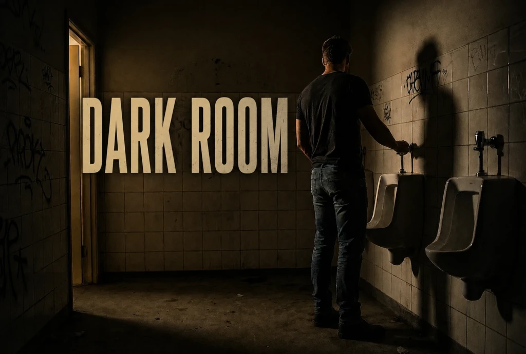 Fox Emerson Dark Room Man in Bathroom
